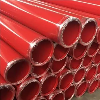 ASTM A795 צבע אדום צינור פלדה עם קצוות מחורצים
